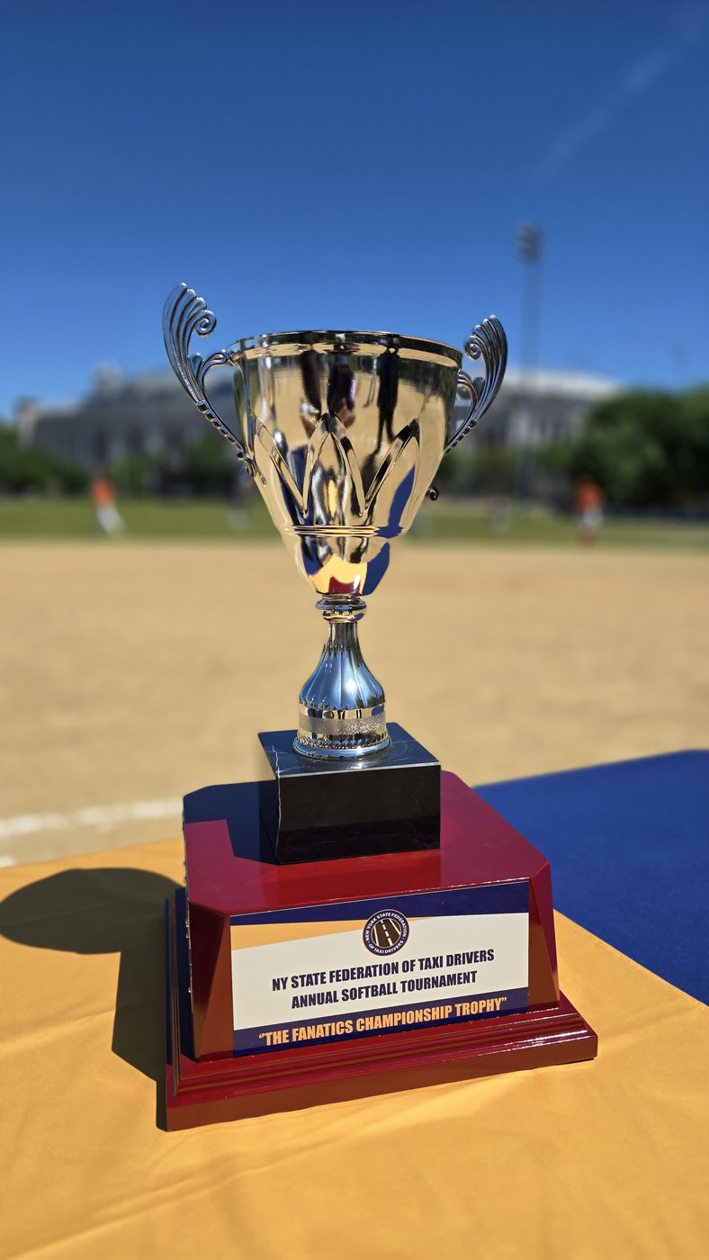 The Fanatics Championship Trophy on display at home plate